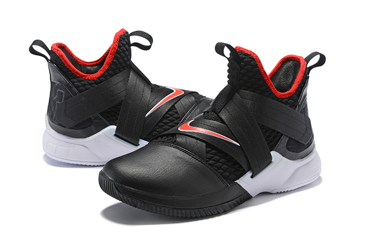 Men Nike LeBron Soldoer XII Black Red Shoes